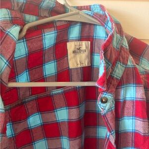 Hollister Vibrant Red and Blue Checkered Shirt